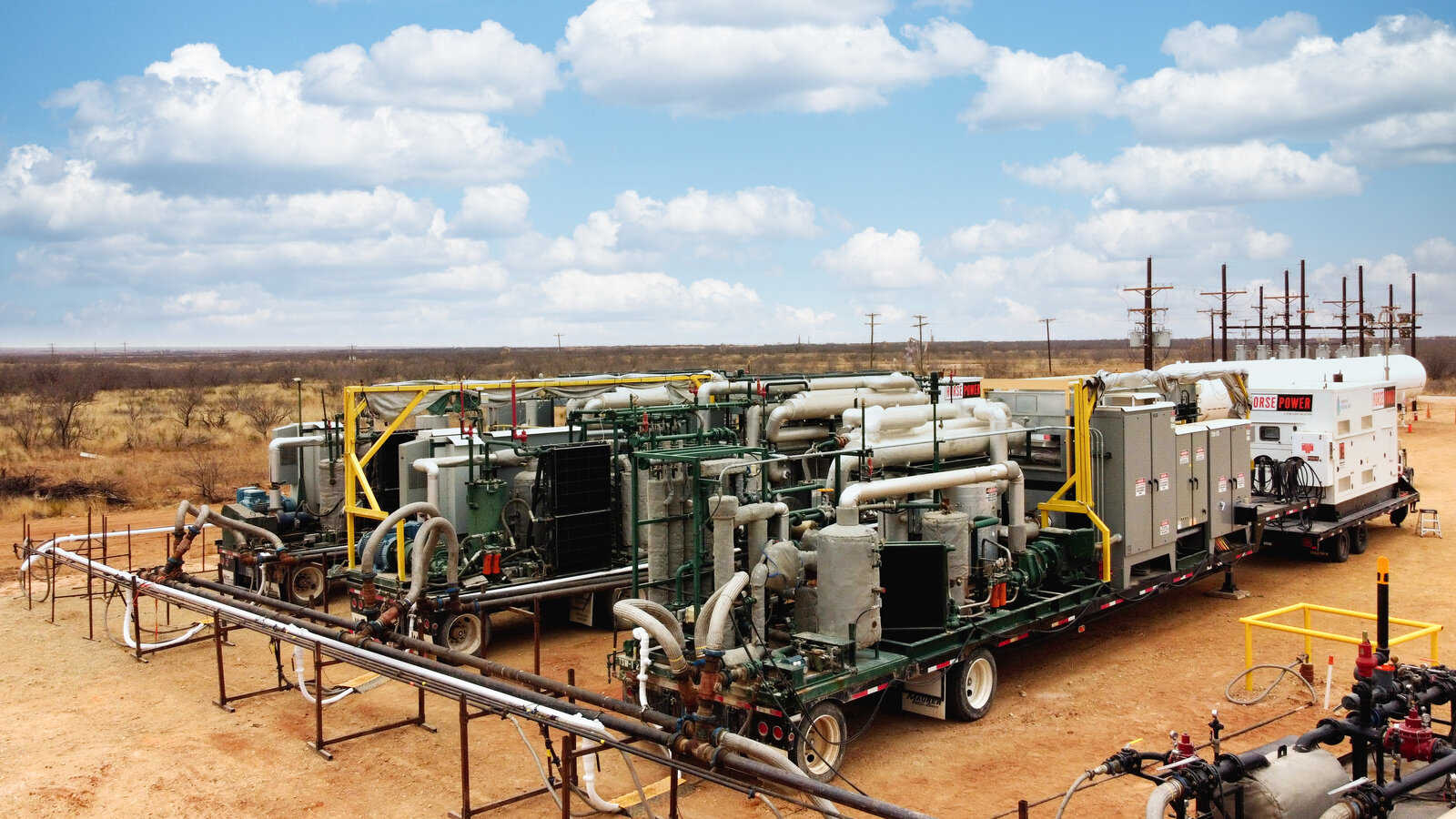 GTUIT mobile gas processing equipment at a field site