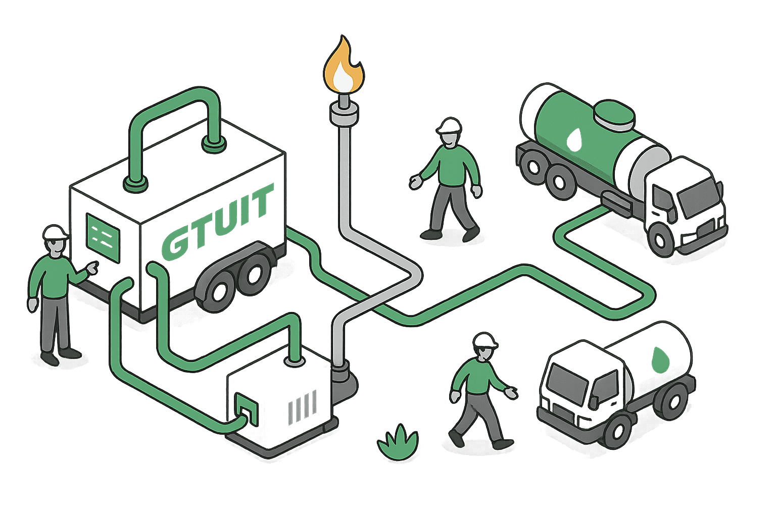 Mobile gas-processing illustration